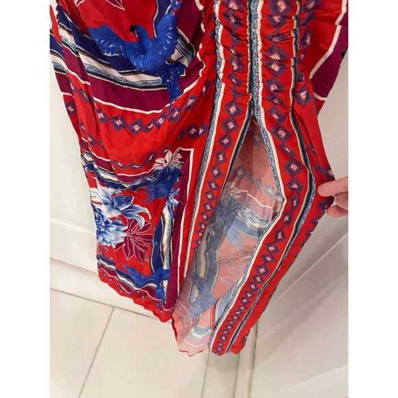 NEW Farm Rio Macaw Printed Midi Kimono Style Scarf Dress Coverup MEDIUM - Picture 5 of 11